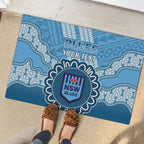 Custom NSW Blues Rugby Rubber Doormat Aussie Aboriginal Mix Polynesian Pattern