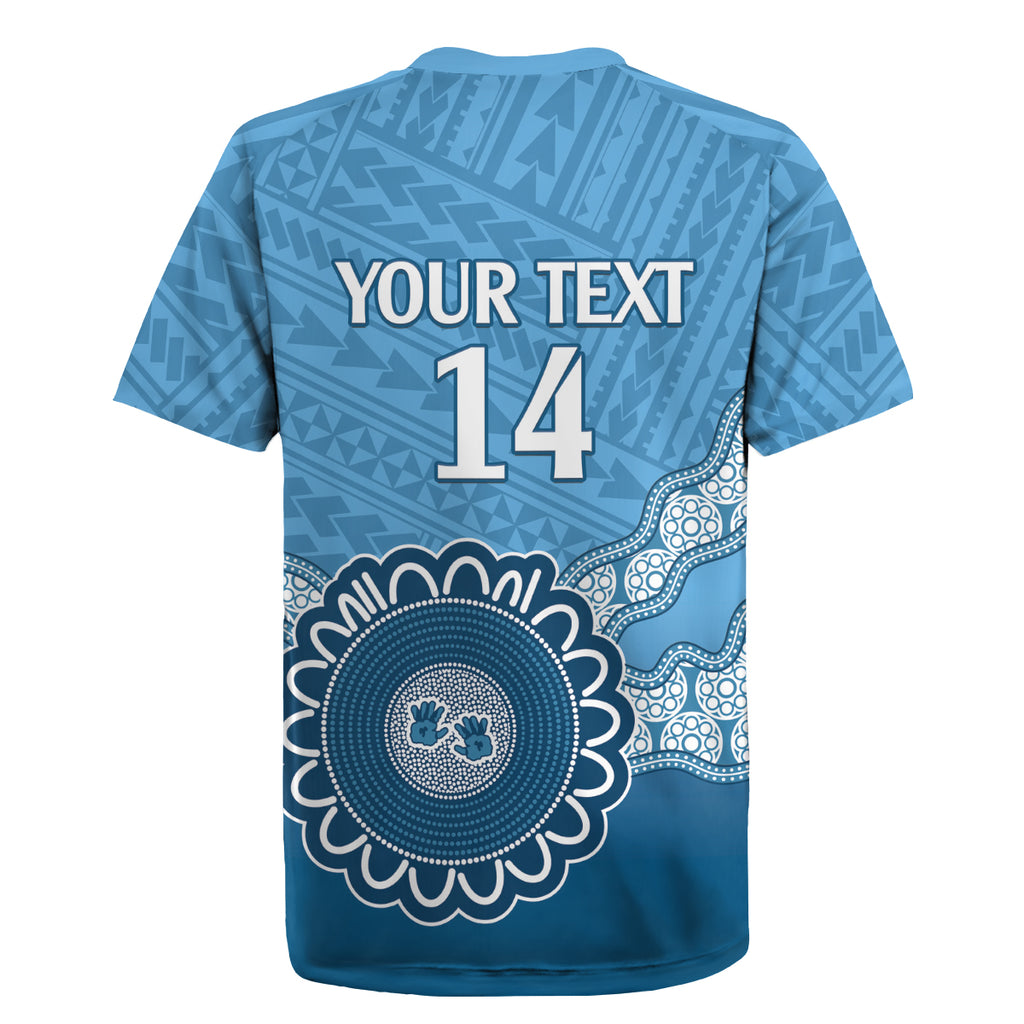Custom NSW Blues Rugby Rugby Jersey Aussie Aboriginal Mix Polynesian Pattern