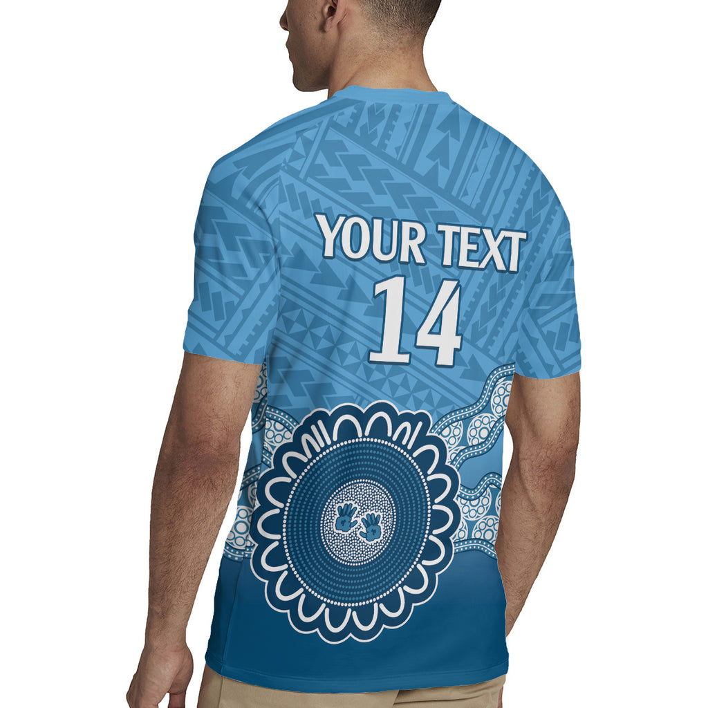 Custom NSW Blues Rugby Rugby Jersey Aussie Aboriginal Mix Polynesian Pattern