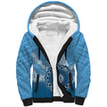 Custom NSW Blues Rugby Sherpa Hoodie Aussie Aboriginal Mix Polynesian Pattern
