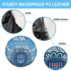 Custom NSW Blues Rugby Spare Tire Cover Aussie Aboriginal Mix Polynesian Pattern