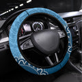 Custom NSW Blues Rugby Steering Wheel Cover Aussie Aboriginal Mix Polynesian Pattern
