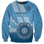 Custom NSW Blues Rugby Sweatshirt Aussie Aboriginal Mix Polynesian Pattern