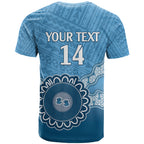 Custom NSW Blues Rugby T Shirt Aussie Aboriginal Mix Polynesian Pattern
