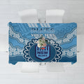 Custom NSW Blues Rugby Tablecloth Aussie Aboriginal Mix Polynesian Pattern