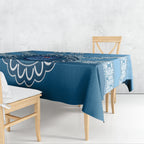 Custom NSW Blues Rugby Tablecloth Aussie Aboriginal Mix Polynesian Pattern
