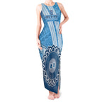 Custom NSW Blues Rugby Tank Maxi Dress Aussie Aboriginal Mix Polynesian Pattern