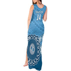 Custom NSW Blues Rugby Tank Maxi Dress Aussie Aboriginal Mix Polynesian Pattern