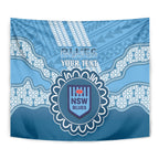 Custom NSW Blues Rugby Tapestry Aussie Aboriginal Mix Polynesian Pattern