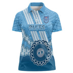 Custom NSW Blues Rugby Women Polo Shirt Aussie Aboriginal Mix Polynesian Pattern