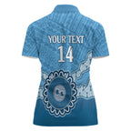 Custom NSW Blues Rugby Women Polo Shirt Aussie Aboriginal Mix Polynesian Pattern