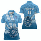 Custom NSW Blues Rugby Women Polo Shirt Aussie Aboriginal Mix Polynesian Pattern