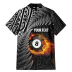 Personalised New Zealand Billiards Family Matching Mermaid Dress and Hawaiian Shirt Maori Fern On Fire 8 Ball - Aussie Hoodie