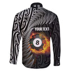 Personalised New Zealand Billiards Family Matching Tank Maxi Dress and Hawaiian Shirt Maori Fern On Fire 8 Ball - Aussie Hoodie