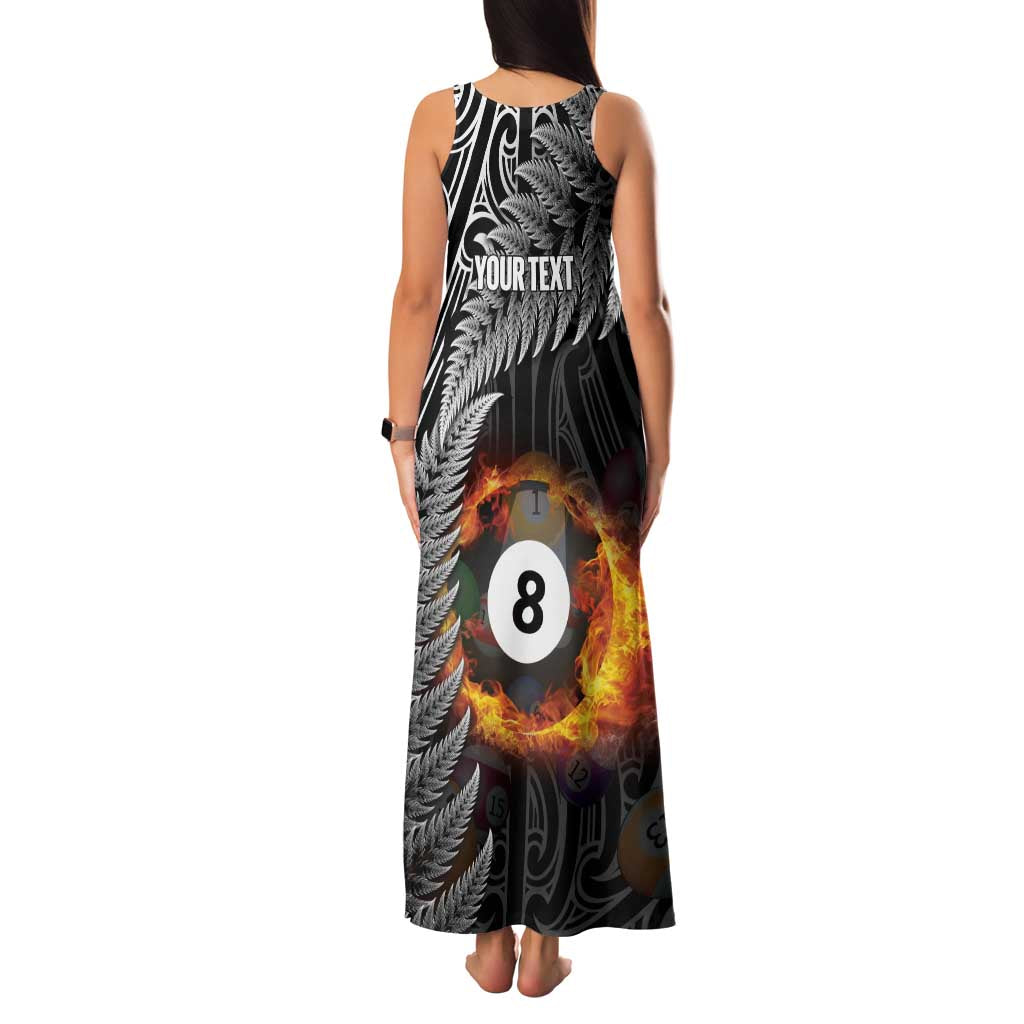 Personalised New Zealand Billiards Family Matching Tank Maxi Dress and Hawaiian Shirt Maori Fern On Fire 8 Ball - Aussie Hoodie