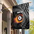 Personalised New Zealand Billiards Garden Flag Maori Fern On Fire 8 Ball - Aussie Hoodie