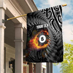 Personalised New Zealand Billiards Garden Flag Maori Fern On Fire 8 Ball - Aussie Hoodie