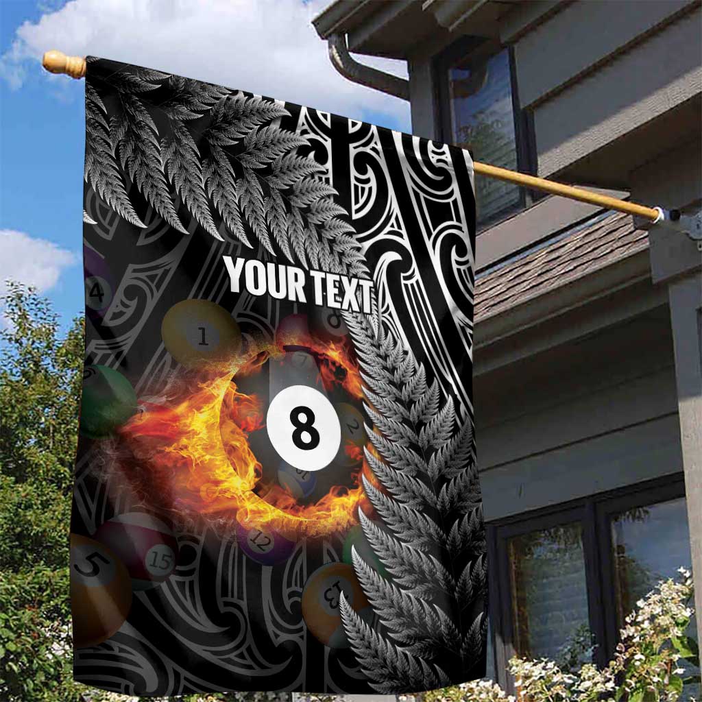 Personalised New Zealand Billiards Garden Flag Maori Fern On Fire 8 Ball - Aussie Hoodie
