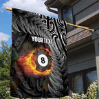Personalised New Zealand Billiards Garden Flag Maori Fern On Fire 8 Ball - Aussie Hoodie