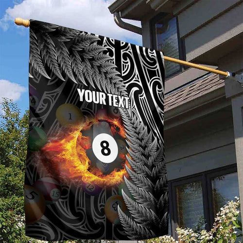 Personalised New Zealand Billiards Garden Flag Maori Fern On Fire 8 Ball - Aussie Hoodie
