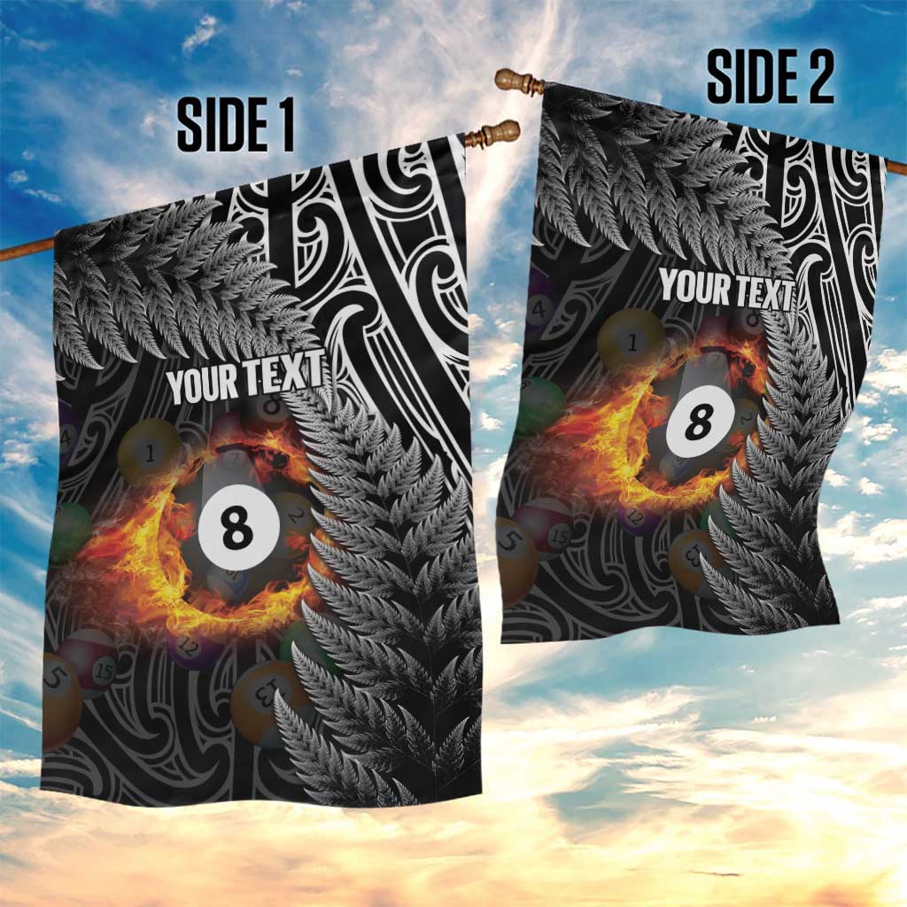 Personalised New Zealand Billiards Garden Flag Maori Fern On Fire 8 Ball - Aussie Hoodie