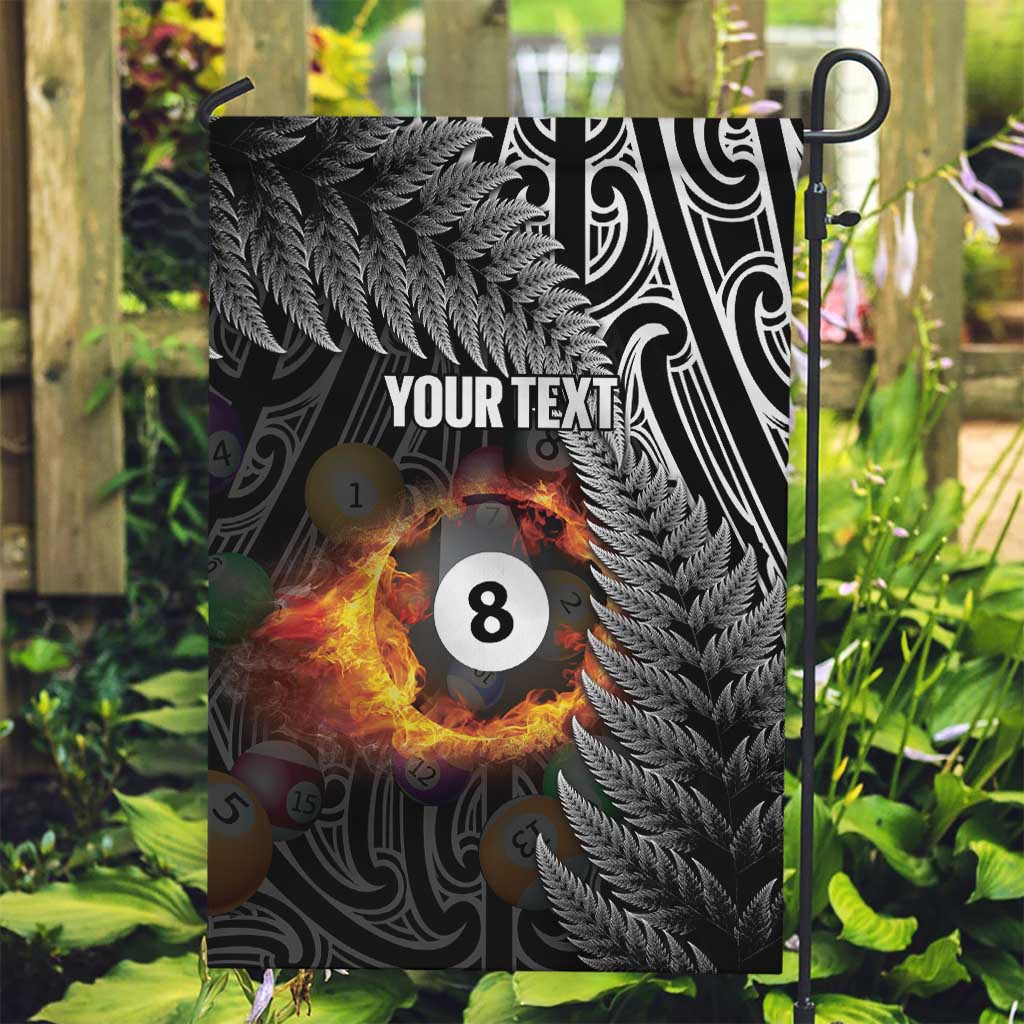 Personalised New Zealand Billiards Garden Flag Maori Fern On Fire 8 Ball - Aussie Hoodie