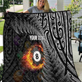 Personalised New Zealand Billiards Quilt Maori Fern On Fire 8 Ball - Aussie Hoodie
