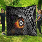 Personalised New Zealand Billiards Quilt Maori Fern On Fire 8 Ball - Aussie Hoodie