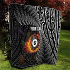 Personalised New Zealand Billiards Quilt Maori Fern On Fire 8 Ball - Aussie Hoodie