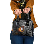 Personalised New Zealand Billiards Shoulder Handbag Maori Fern On Fire 8 Ball - Aussie Hoodie