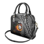 Personalised New Zealand Billiards Shoulder Handbag Maori Fern On Fire 8 Ball - Aussie Hoodie
