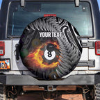 Personalised New Zealand Billiards Spare Tire Cover Maori Fern On Fire 8 Ball - Aussie Hoodie