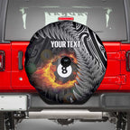 Personalised New Zealand Billiards Spare Tire Cover Maori Fern On Fire 8 Ball - Aussie Hoodie