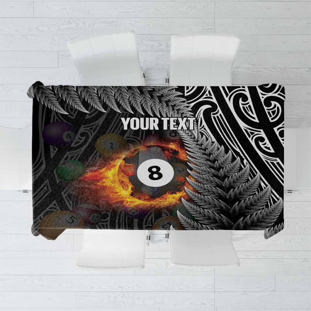Personalised New Zealand Billiards Tablecloth Maori Fern On Fire 8 Ball - Aussie Hoodie