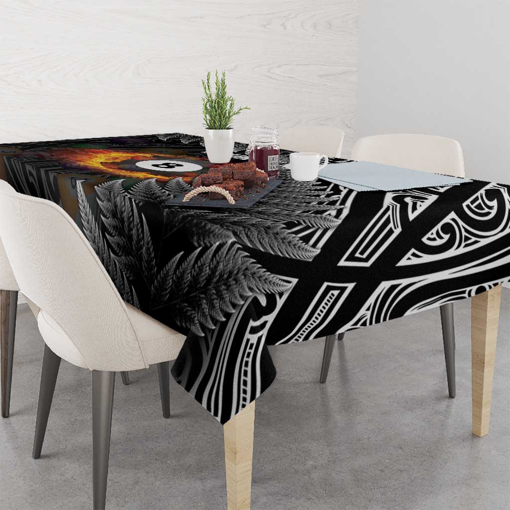 Personalised New Zealand Billiards Tablecloth Maori Fern On Fire 8 Ball - Aussie Hoodie