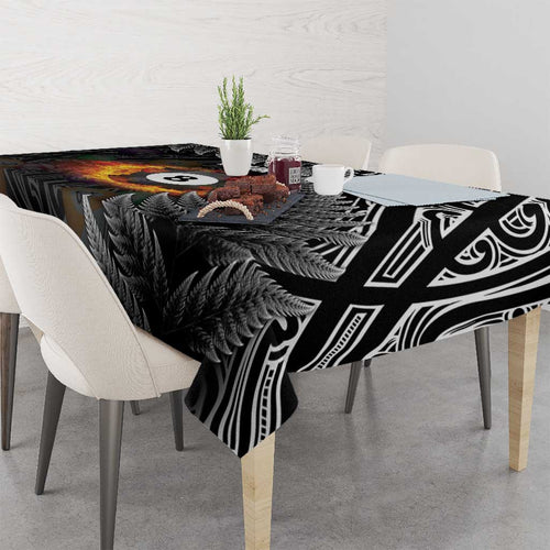 Personalised New Zealand Billiards Tablecloth Maori Fern On Fire 8 Ball - Aussie Hoodie