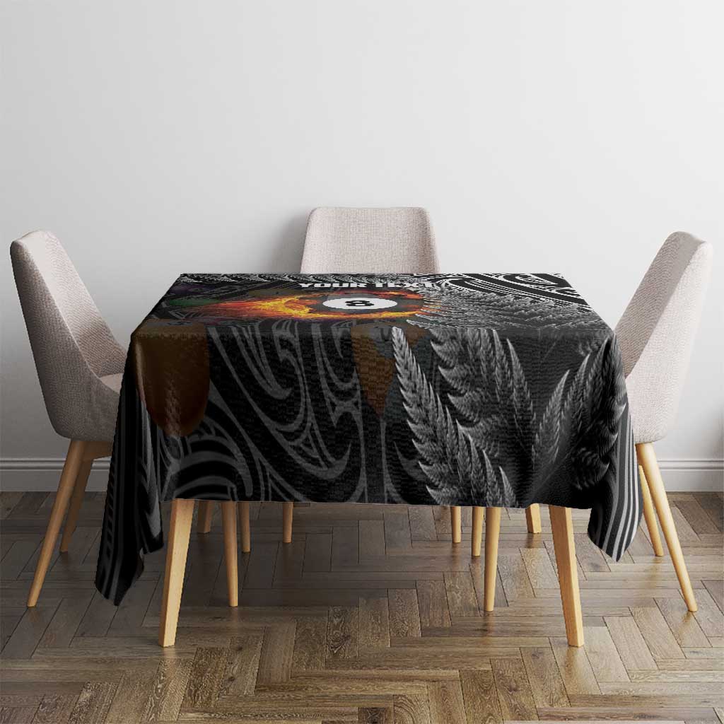 Personalised New Zealand Billiards Tablecloth Maori Fern On Fire 8 Ball - Aussie Hoodie