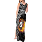 Personalised New Zealand Billiards Tank Maxi Dress Maori Fern On Fire 8 Ball - Aussie Hoodie