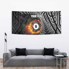 Personalised New Zealand Billiards Tapestry Maori Fern On Fire 8 Ball - Aussie Hoodie