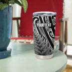 Personalised New Zealand Billiards Tumbler Cup Maori Fern On Fire 8 Ball - Aussie Hoodie