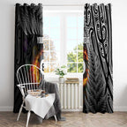 Personalised New Zealand Billiards Window Curtain Maori Fern On Fire 8 Ball - Aussie Hoodie