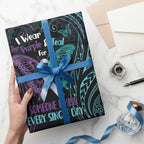 Suicide Awareness Memorial Wrapping Paper I Wear Purple and Teal For Someone I Miss - Aussie Hoodie