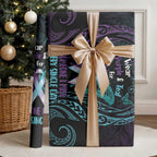 Suicide Awareness Memorial Wrapping Paper I Wear Purple and Teal For Someone I Miss - Aussie Hoodie