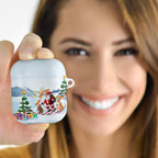 Merry Christmas Australia AirPods Case Funny Aussie Animals Santa Skiing