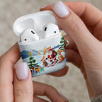 Merry Christmas Australia AirPods Case Funny Aussie Animals Santa Skiing