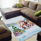 Merry Christmas Australia Area Rug Funny Aussie Animals Santa Skiing