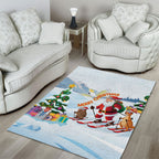 Merry Christmas Australia Area Rug Funny Aussie Animals Santa Skiing
