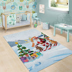 Merry Christmas Australia Area Rug Funny Aussie Animals Santa Skiing