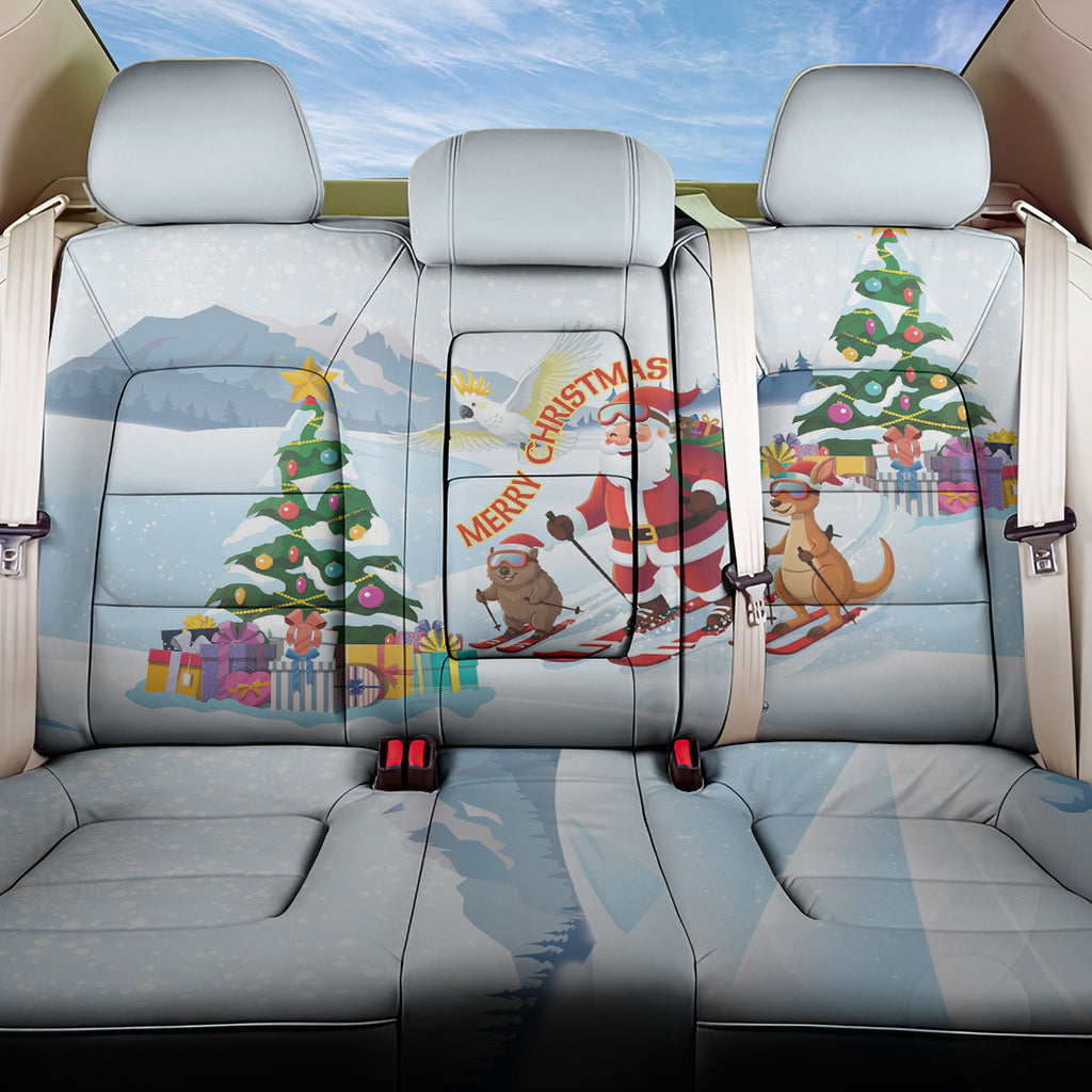 Merry Christmas Australia Back Car Seat Cover Funny Aussie Animals Santa Skiing