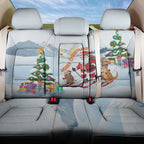 Merry Christmas Australia Back Car Seat Cover Funny Aussie Animals Santa Skiing
